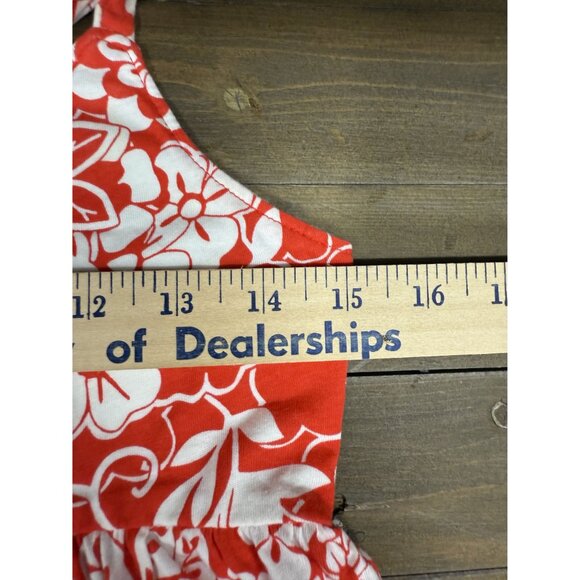 Roxy Floral Red & White Maxi Dress With Adjustable Straps Medium - Picture 8 of 10